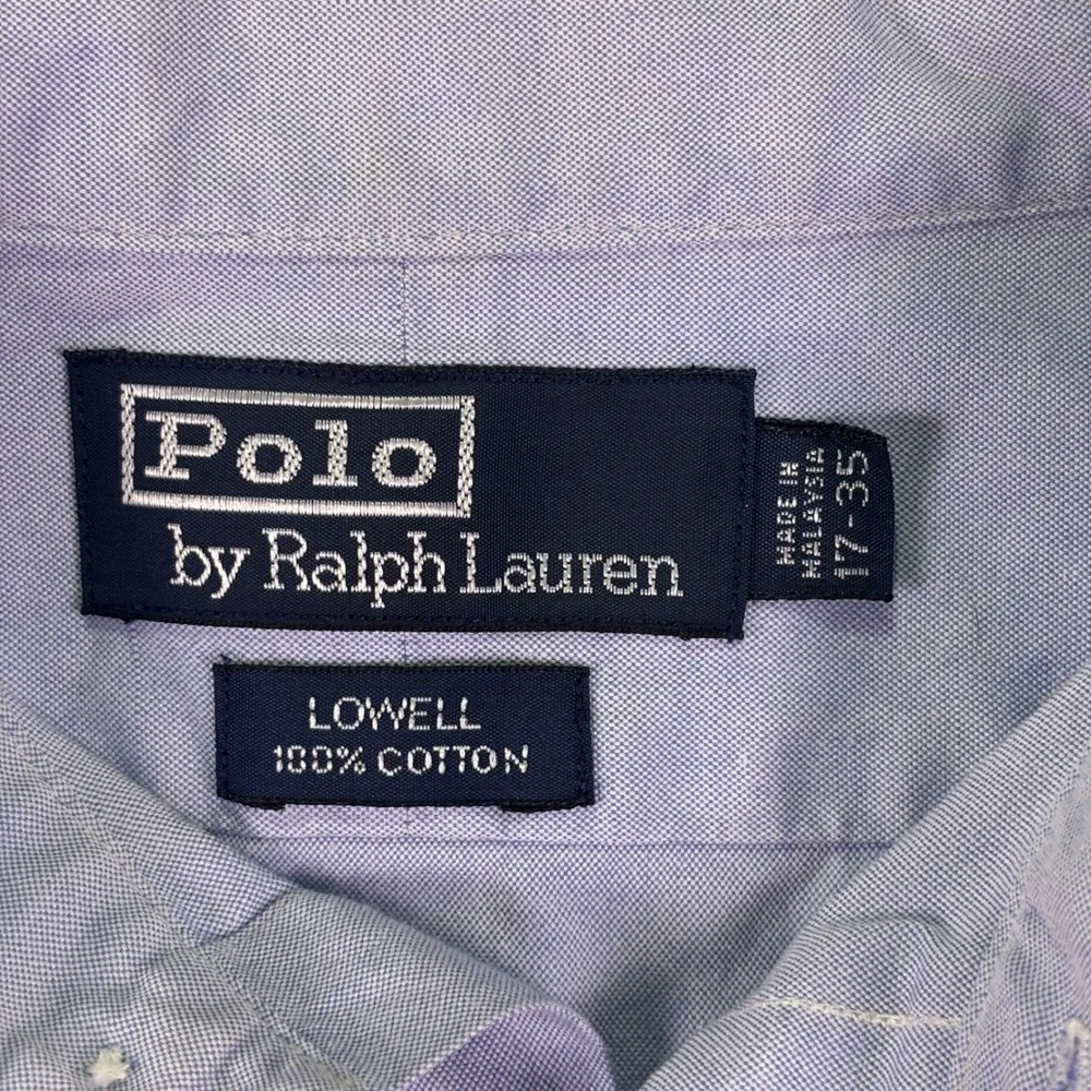 Polo by Ralph Lauren Men's‎ Button Down Shirt 17.5 Lowell Blue Cotton Oxford XL